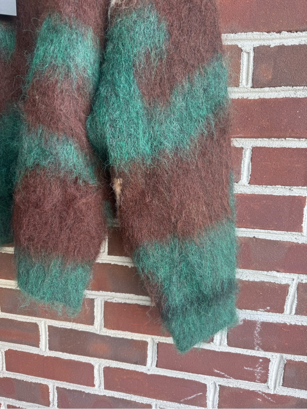 Men’s Art Stephane Supermade Green-Brown Mohair Blend Sweater Nwt — image 6 of 8